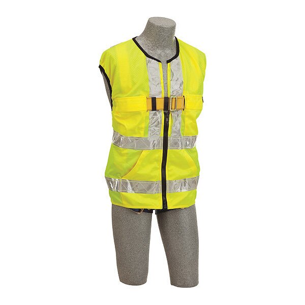 Full Body Harness, Vest Style, 2XL, Polyester, Yellow