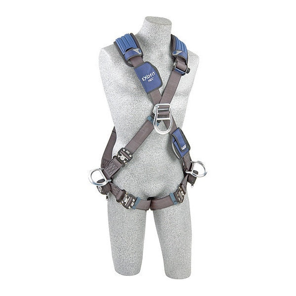 Full Body Harness, Crossover Style, 2XL, Repel(TM) Polyester, Gray