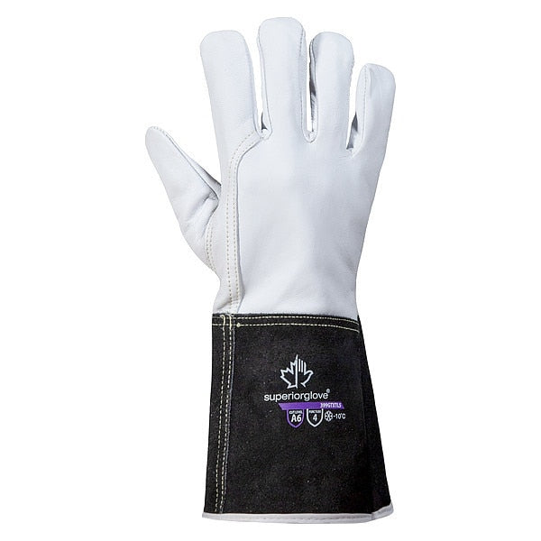 Leather Gloves, White Back, 3XL, PR
