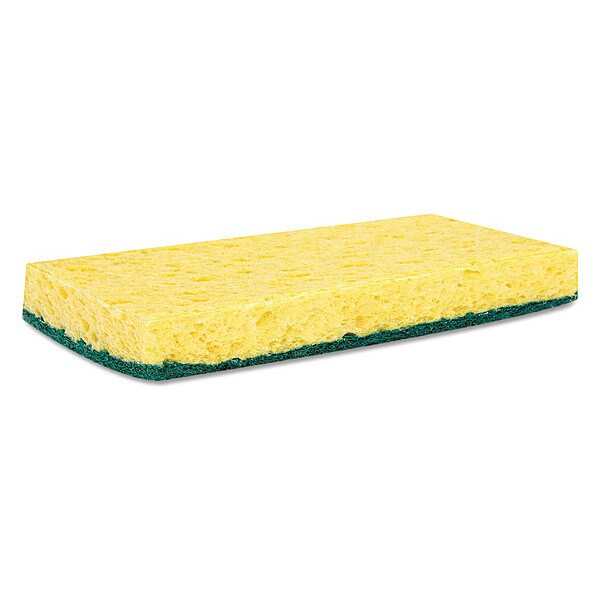Med Duty Scrubbing Sponge, Ylw/Grn, PK20