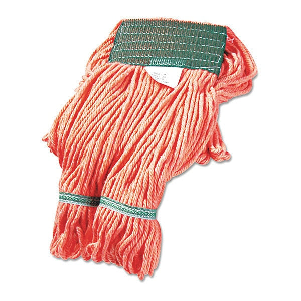 5 in Looped-End Wet Mop, Orange, Cotton/Synthetic, PK12, BWK502OR