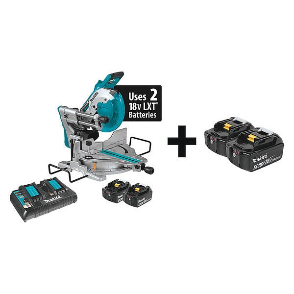 Cordless, Miter Saw Kit Max Blade Speed: 4400 RPM 5/8 in Arbor Size
