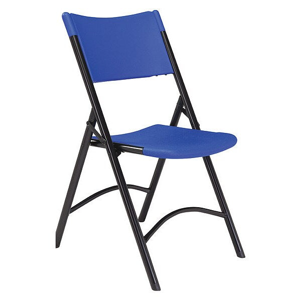 Folding Chair, Plastic, Blue, PK4