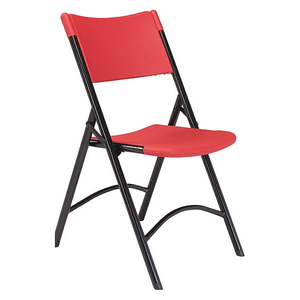 Folding Chair, Plastic, Red, PK4