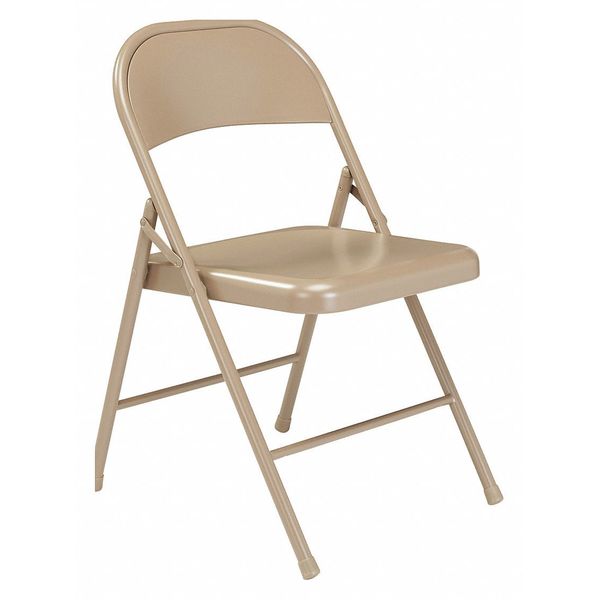 Commercialine Folding Chair, Stl, Tan, PK4