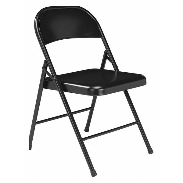 Commercialine Folding Chair, Stl, Blk, PK4