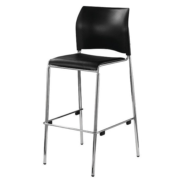 Cafe Bar Stool, Vinyl Seat, Black