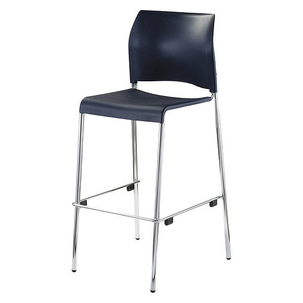 Cafe Bar Stool, Plastic Seat, Black