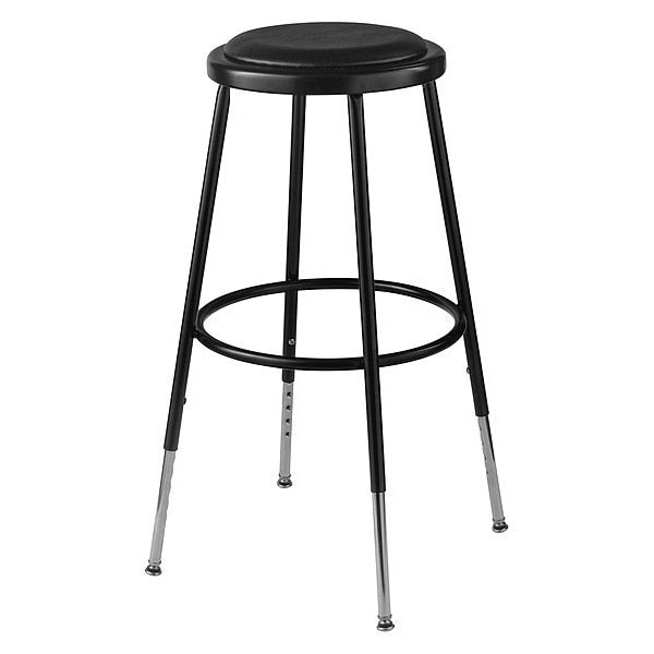 Adjustable Stool, Steel, Vinyl, Black