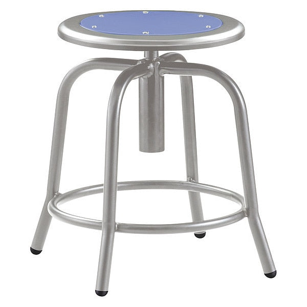 Adj. Stool, Blue Seat, Gry Frame, 18