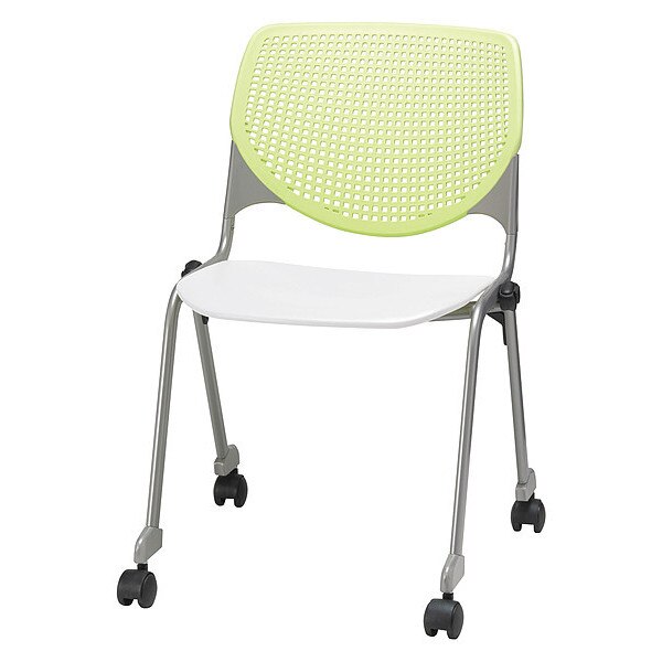 Poly Stack Chair, Lime Gn Back