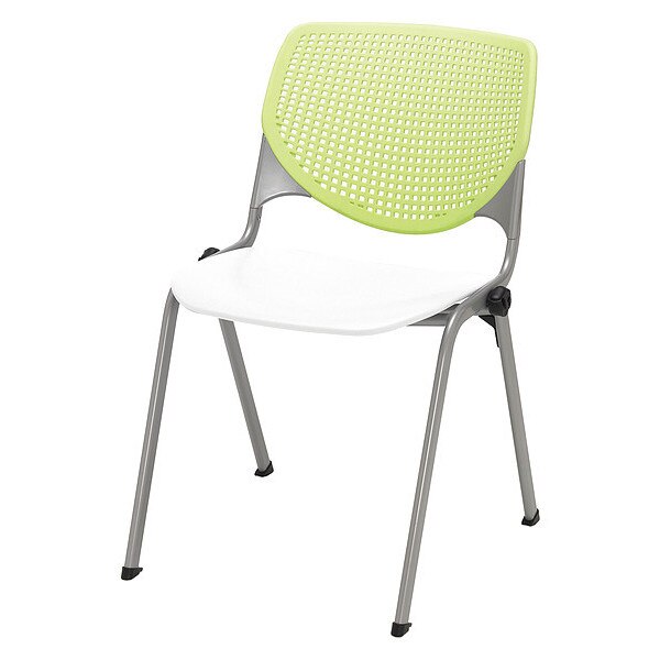 Poly Stack Chair, Lime Gn Back