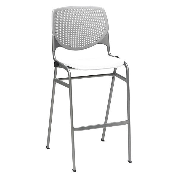 Poly Stack Barstool, Lt Grey Back