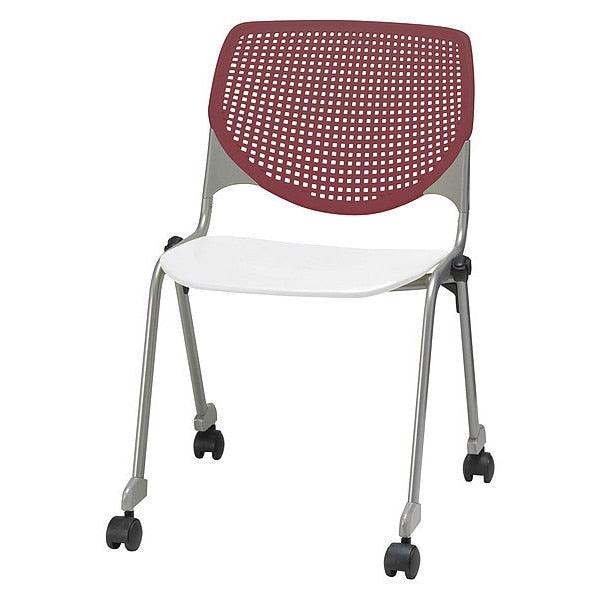 Poly Stack Chair, Burgundy Back