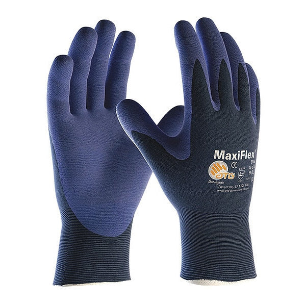 Foam Nitrile Coated Gloves, Palm Coverage, Blue, XS, PR