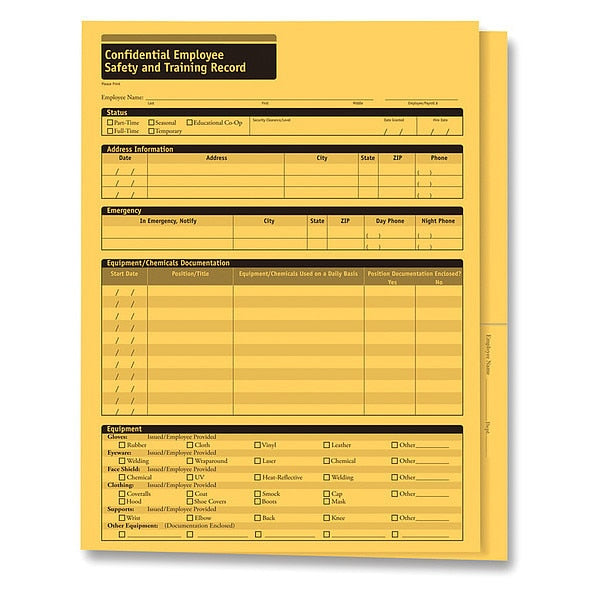 Employee Sfty/Trning Record Folder, PK25