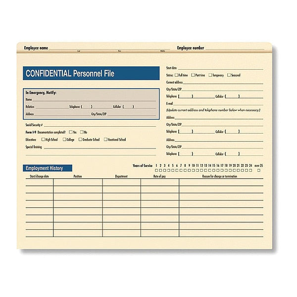 Confidential Personnel File, Std, PK25