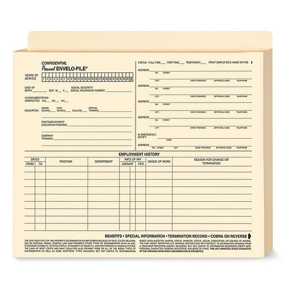 Employee Envelo-File, Expandable, PK25