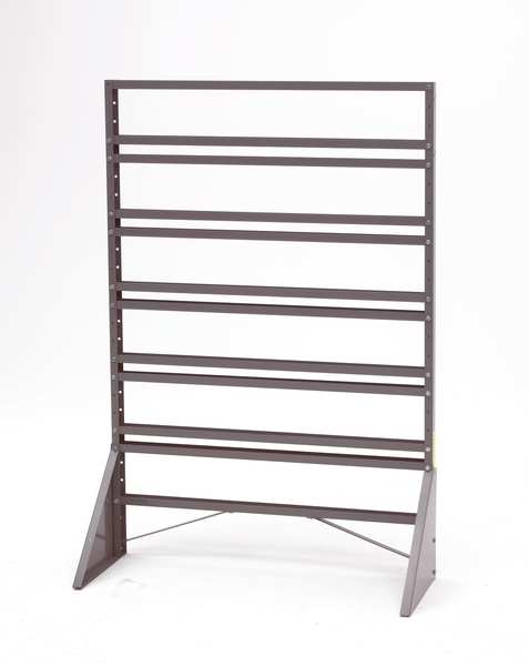 Steel Bin Rail Floor Rack, 14 in W x 36 in D x 54 in H, Gray