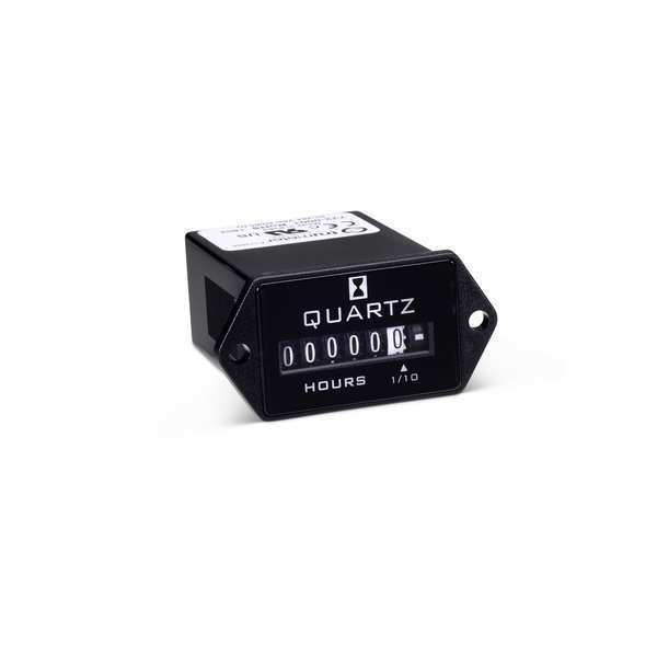 Hour Meter, Polymer, White/Black Numbers