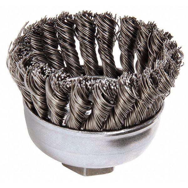 Knot Wire Cup Wire Brush, Threaded Arbor