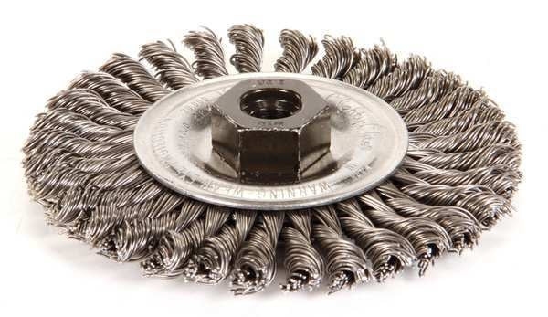 Twist Wire Wheel Wire Brush, Threaded Arbor