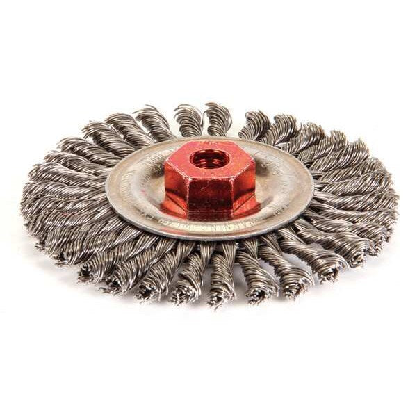 Twist Wire Wheel Wire Brush, Threaded Arbor