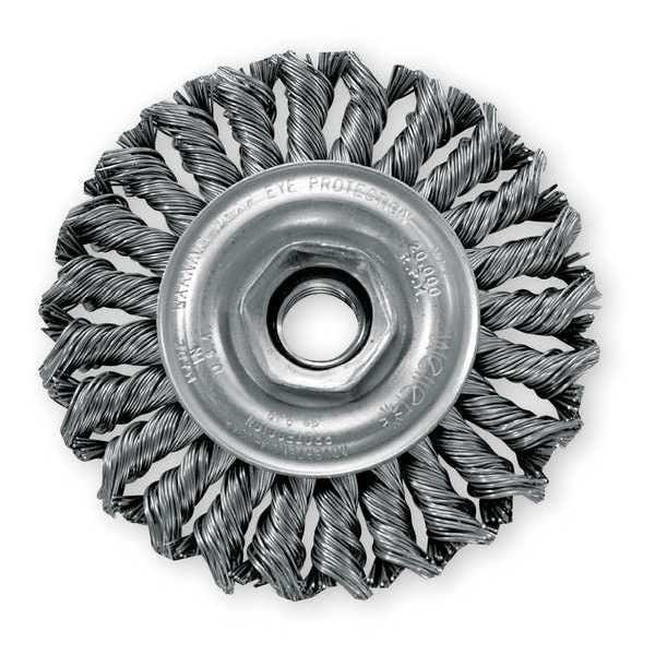 Twist Wire Wheel Wire Brush, Threaded Arbor
