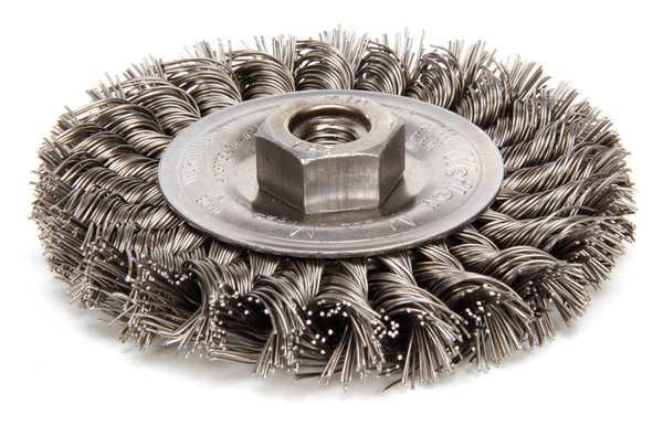 Twist Wire Wheel Wire Brush, Threaded Arbor