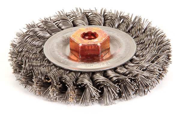 Twist Wire Wheel Wire Brush, Threaded Arbor