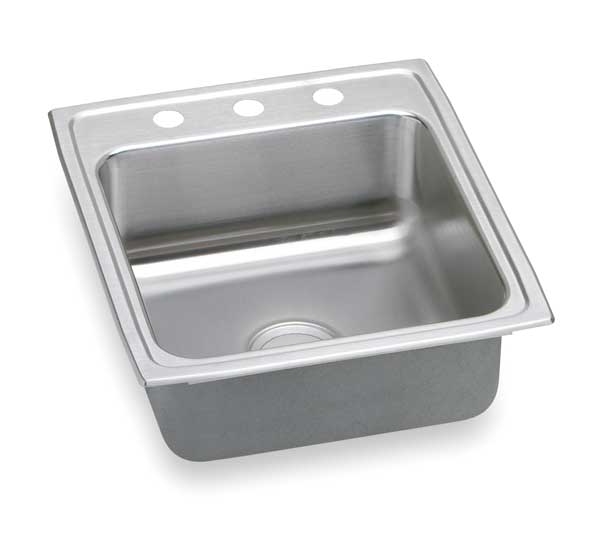 Drop-In Sink, 3 Hole, Lustrous Highlighted Satin Finish
