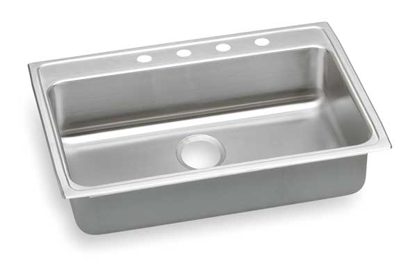 Drop-In Sink, Drop-In Mount, 4 Hole, Lustrous Highlighted Satin Finish