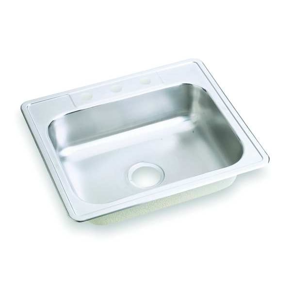 Drop-In Sink, Drop-In Mount, 3 Hole, Satin Finish