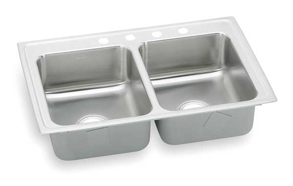 Drop-In Sink, Drop-In Mount, 4 Hole, Lustrous Highlighted Satin Finish