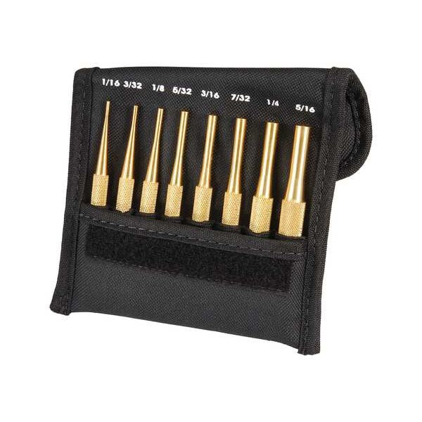 Drive Pin Punch Set, 8 Pieces, Brass