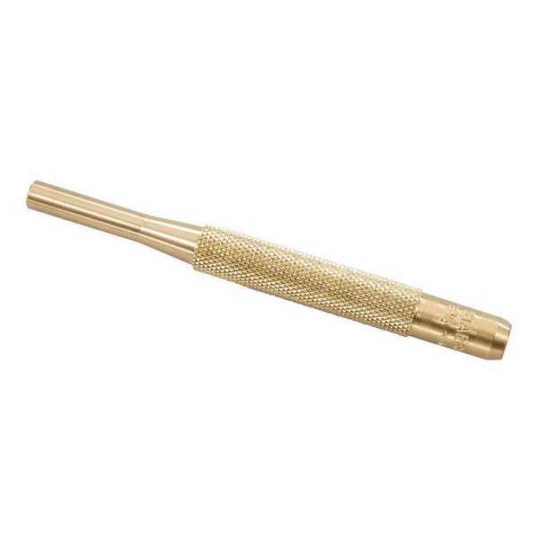 Brass Drive Pin Punch, 1/4 In Tip, 4 In L