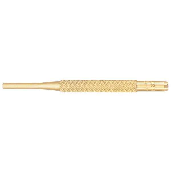 Brass Drive Pin Punch, 5/32 In Tip, 4 In L