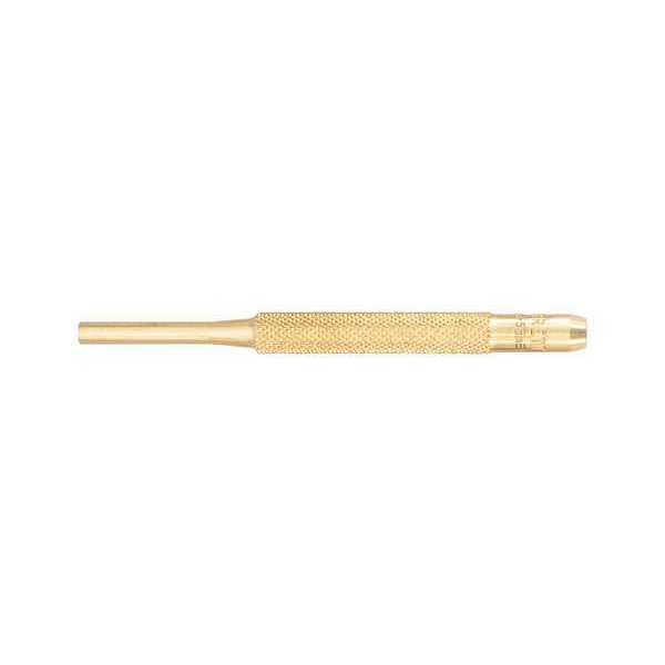 Brass Drive Pin Punch, 3/16 In Tip, 4 In L