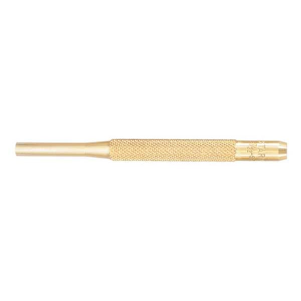 Brass Drive Pin Punch, 7/32 In Tip, 4 In L