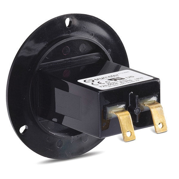 Hour Meter, Round, Electromechanical, Non Resettable, Hours/Tenths, 120 to 240V AC, 6 Digits, Black