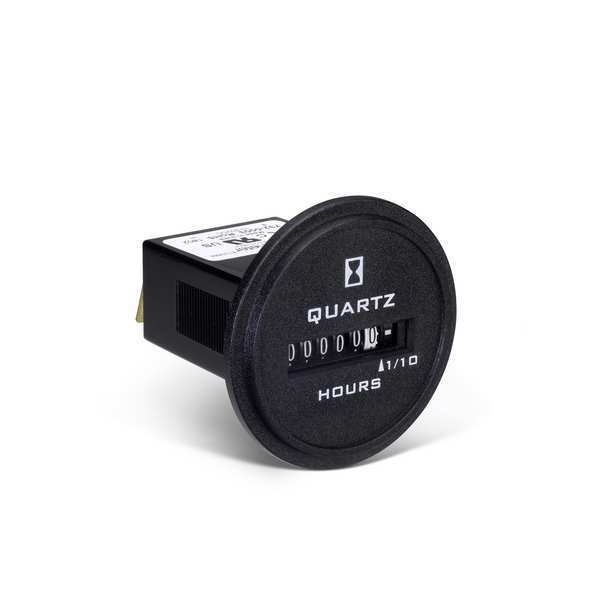 Hour Meter, DC Quartz, Red/White Numbers