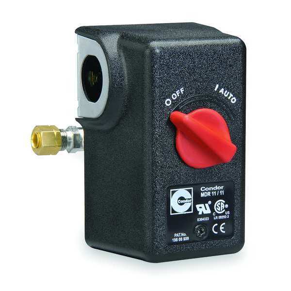 Pressure Switch, (1) Port, 1/4 in FNPT, DPST, 25 to 160 psi, Standard Action