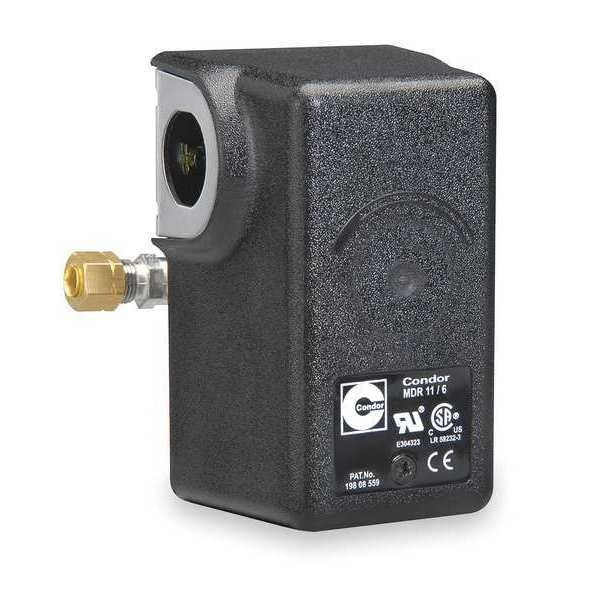 Pressure Switch, (1) Port, 1/4 in FNPT, DPST, 25 to 160 psi, Standard Action