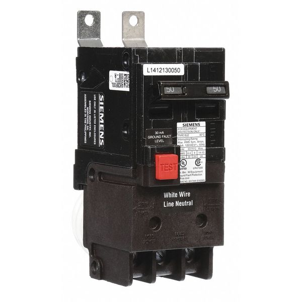 Miniature Circuit Breaker, 50 A, 120/240V AC, 2 Pole, Bolt On Mounting Style, BLE Series