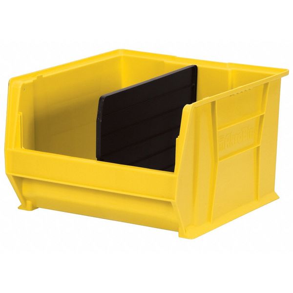 Storage Bin, Yellow, Plastic, 20 in L x 18 3/8 in W x 12 in H, 300 lb Load Capacity