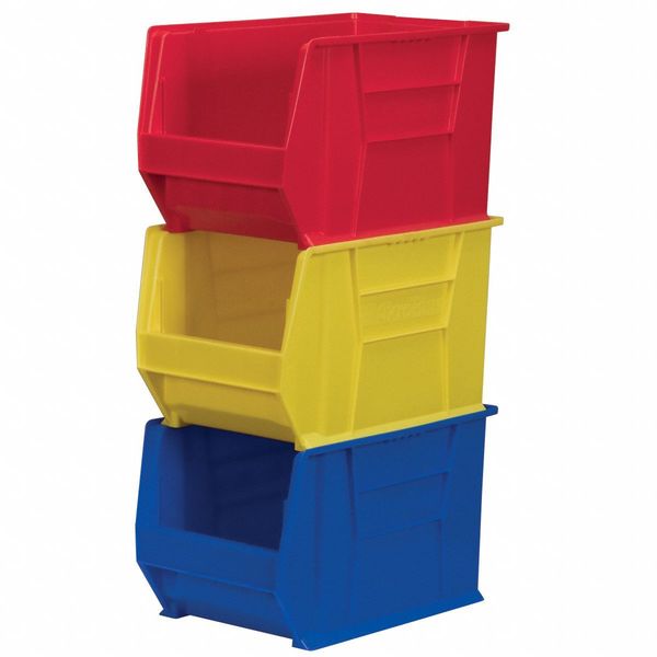 Super Size Bin, Red, Plastic, 20 in L x 12 3/8 in W x 12 in H, 200 lb Load Capacity