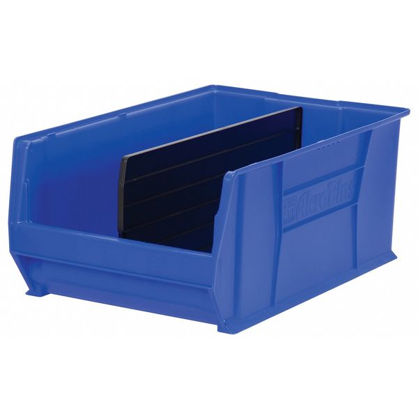 Storage Bin, Blue, Plastic, 29 1/4 in L x 18 3/8 in W x 12 in H, 300 lb Load Capacity