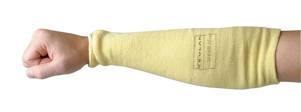 Cut-Resistant Sleeve, Cut Level A3, Kevlar, Latex-Free, 18 in L, Yellow, Large