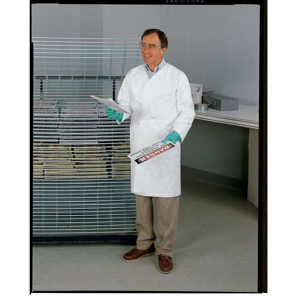 Tyvek 400 Lab Coat, Snap Front, White, L, PK30