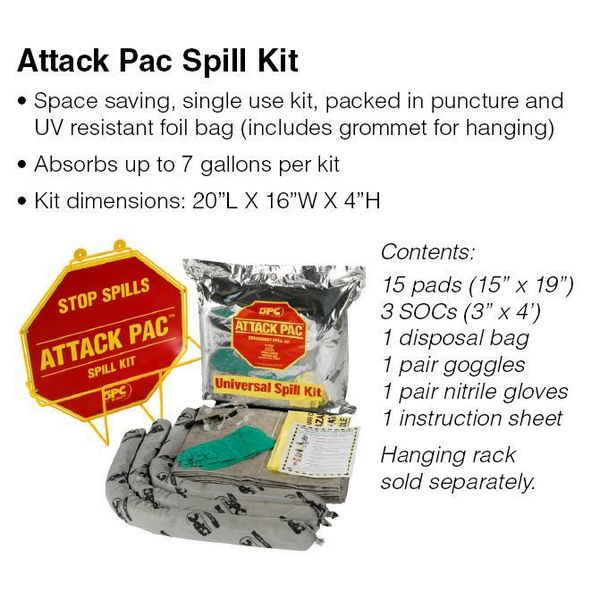 Spill Kit, Universal, Silver, PK4